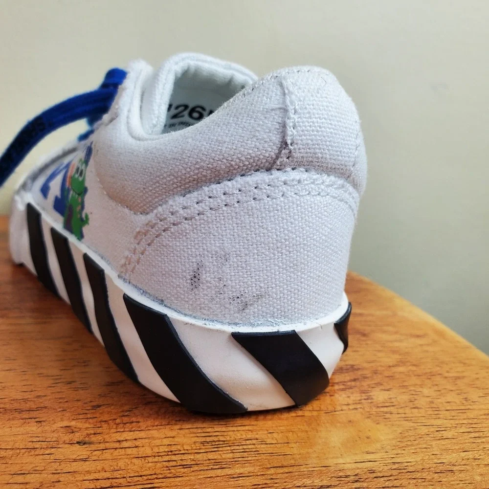 Kids Off White Monster Virgil Abloh White Sneakers Zip Tie Vulcanized 26